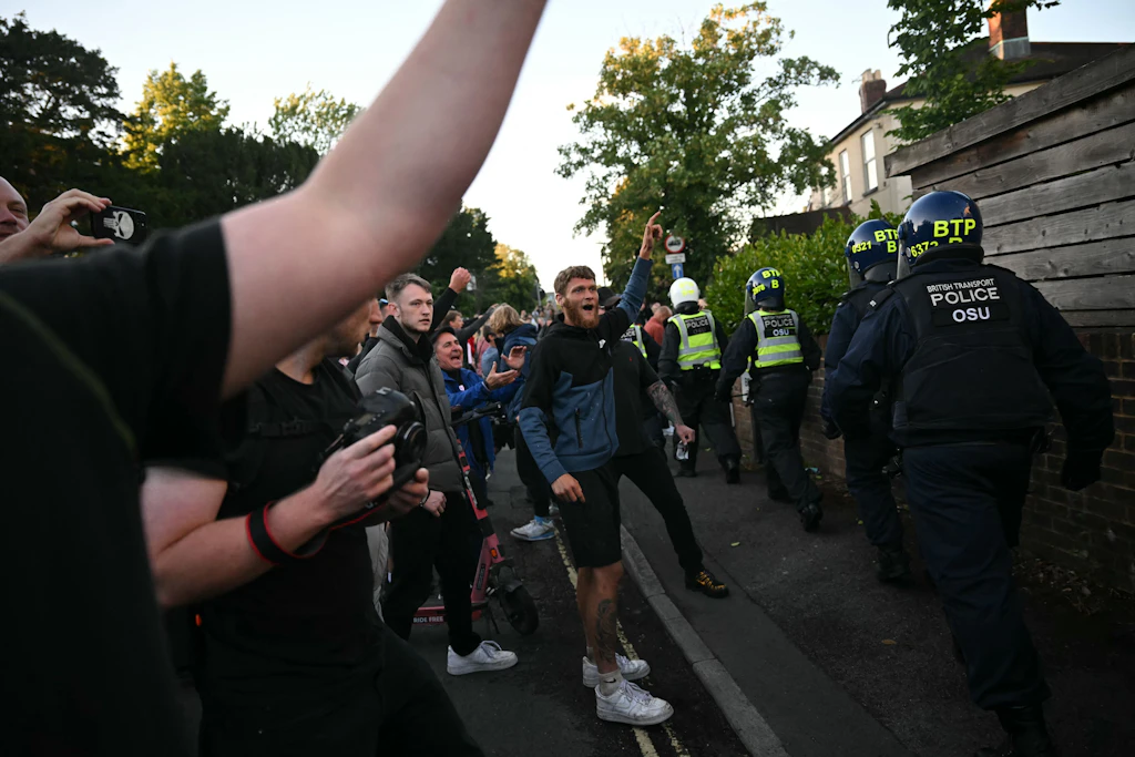 Protest gegen die Polizei in Southampton.