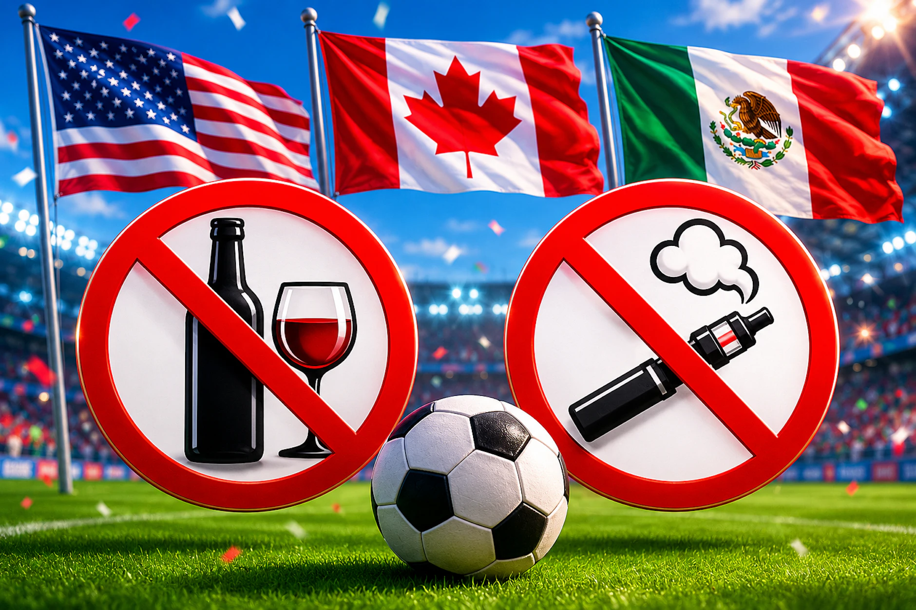 Bei Alkohol und E-Zigaretten ist während des Turniers in den USA, Kanada und Mexiko Vorsicht geboten!