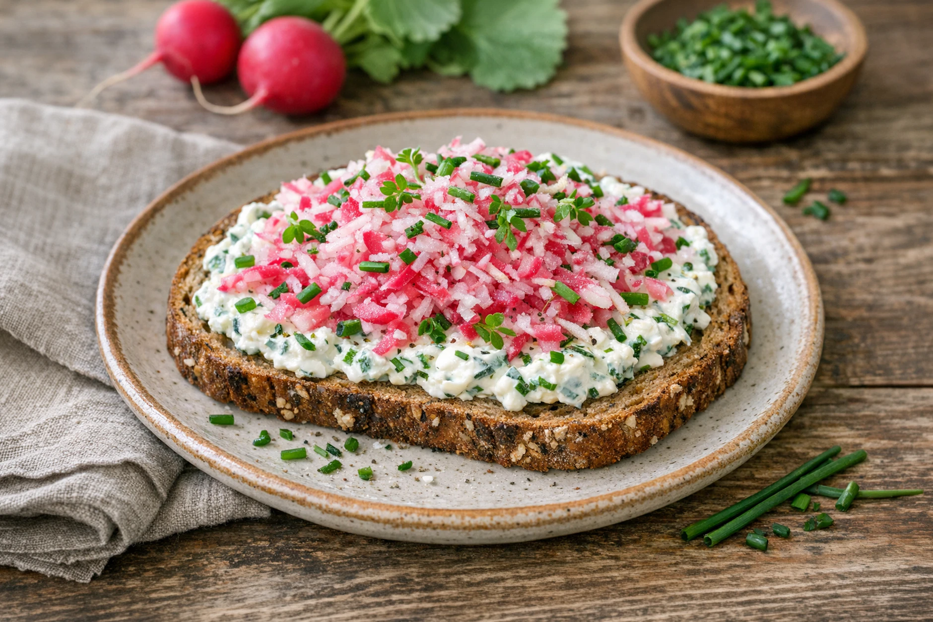 Manchmal muss es einfach eine Schnitte sein! Wer mal Lust auf ein richtig frisches Brot hat, sollte dieses geniale Rezept für Frühlingsbrot ausprobieren.