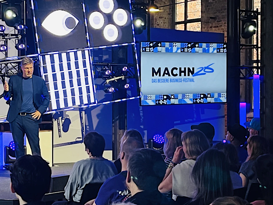 Robert Habeck trat vor Gründern und Kreativen in Leipzig auf
