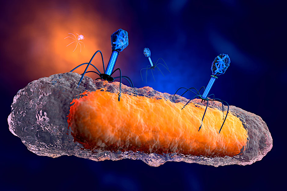 Eine zentrale Rolle spielen Bakteriophagen – Viren, die Bakterien infizieren und häufig neue genetische Eigenschaften übertragen. 