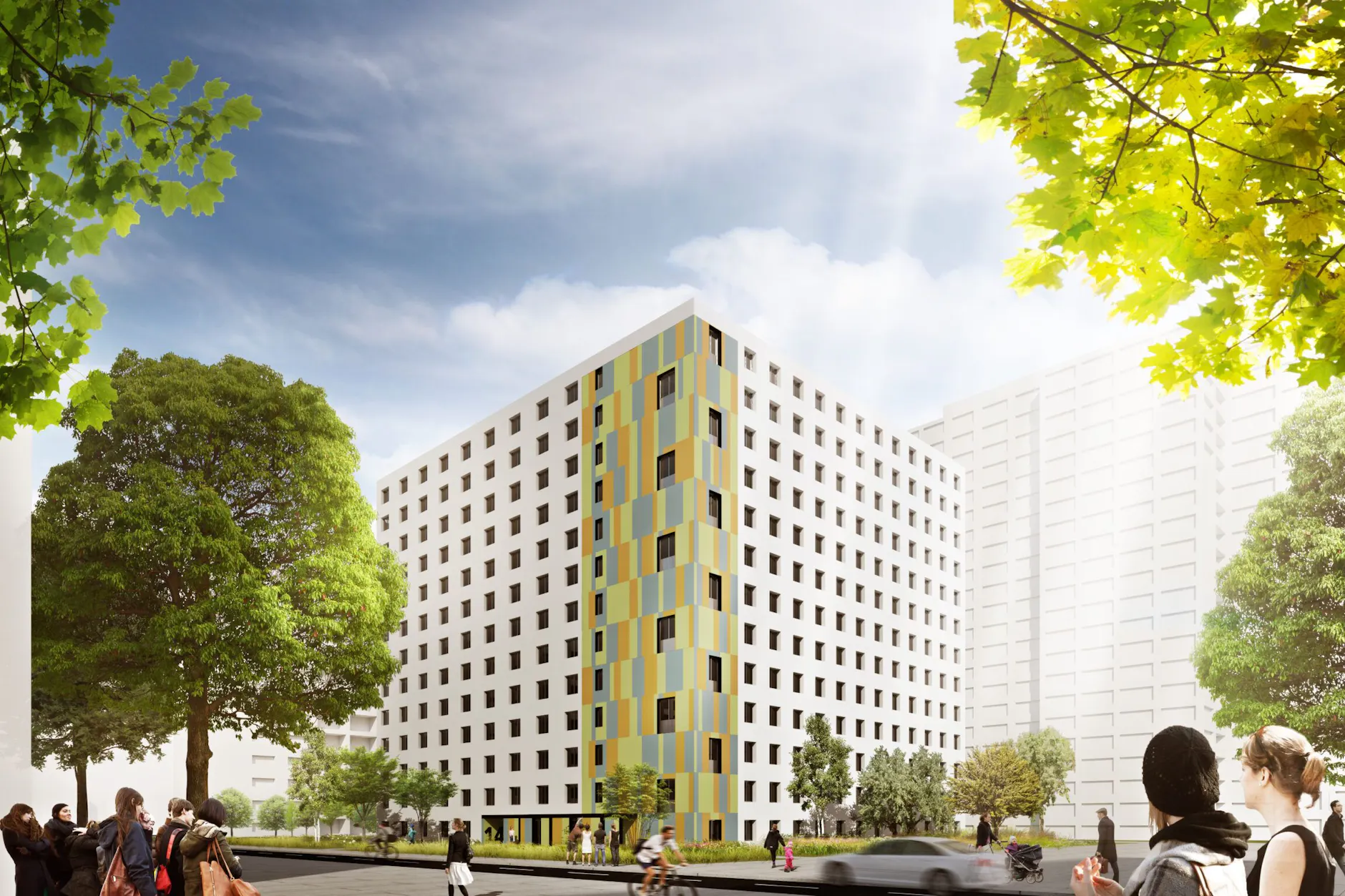 Visualisierung ihres Studierenden-Wohnprojekts “Student Living I” in Lichtenberg,