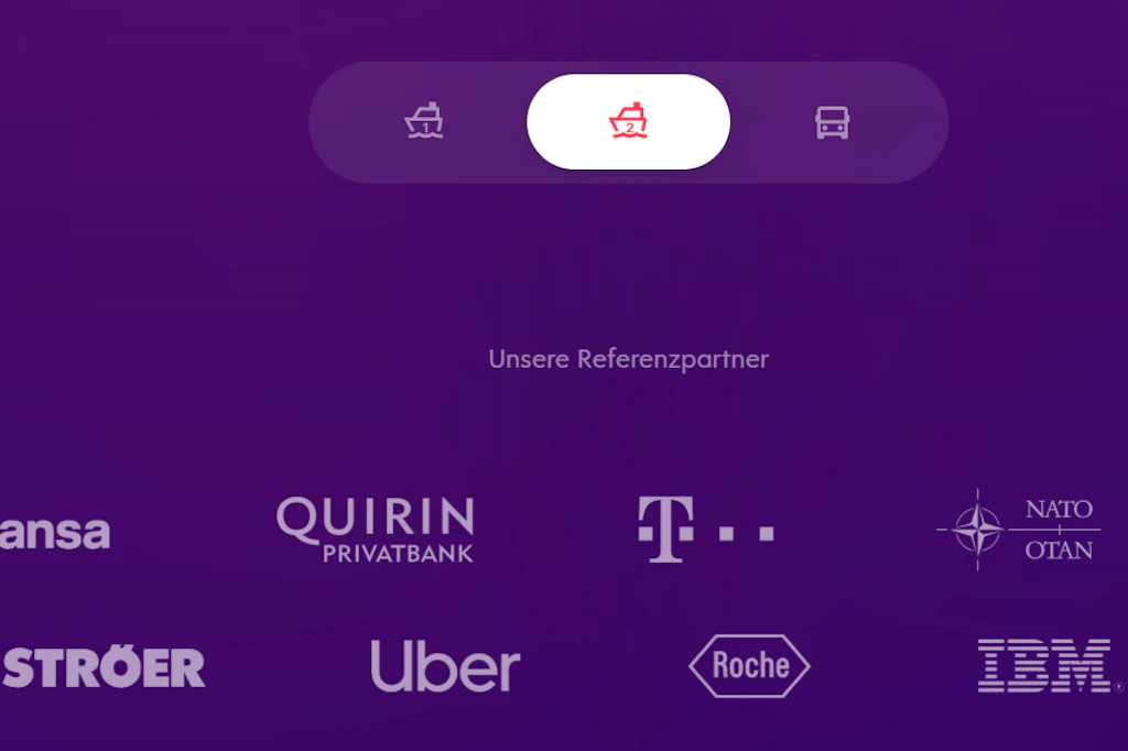 Die Referenzpartner des Medienschiffes „Pioneer Two“: Militär, Pharma, Privatbanken und IT-Sektor