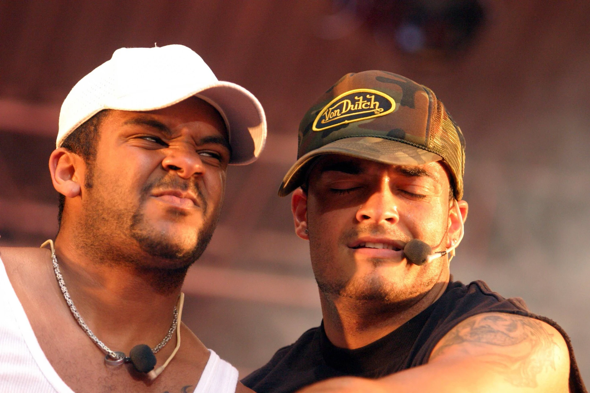 Faiz Mangat (l.) und Giovanni Zarrella im Juli 2004 bei einem Auftritt.