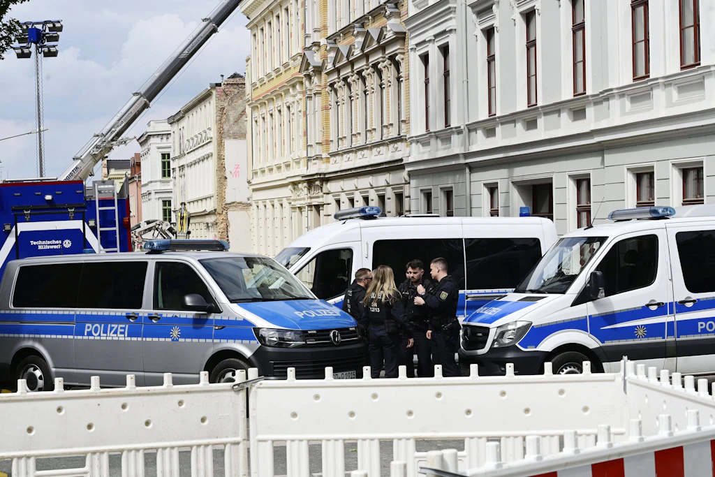 Die James-von-Moltke-Straße in Görlitz. Hier kam es am frühen Abend des 18.5.2026 zu einem Einsturz eines bewohnten Hauses.. 