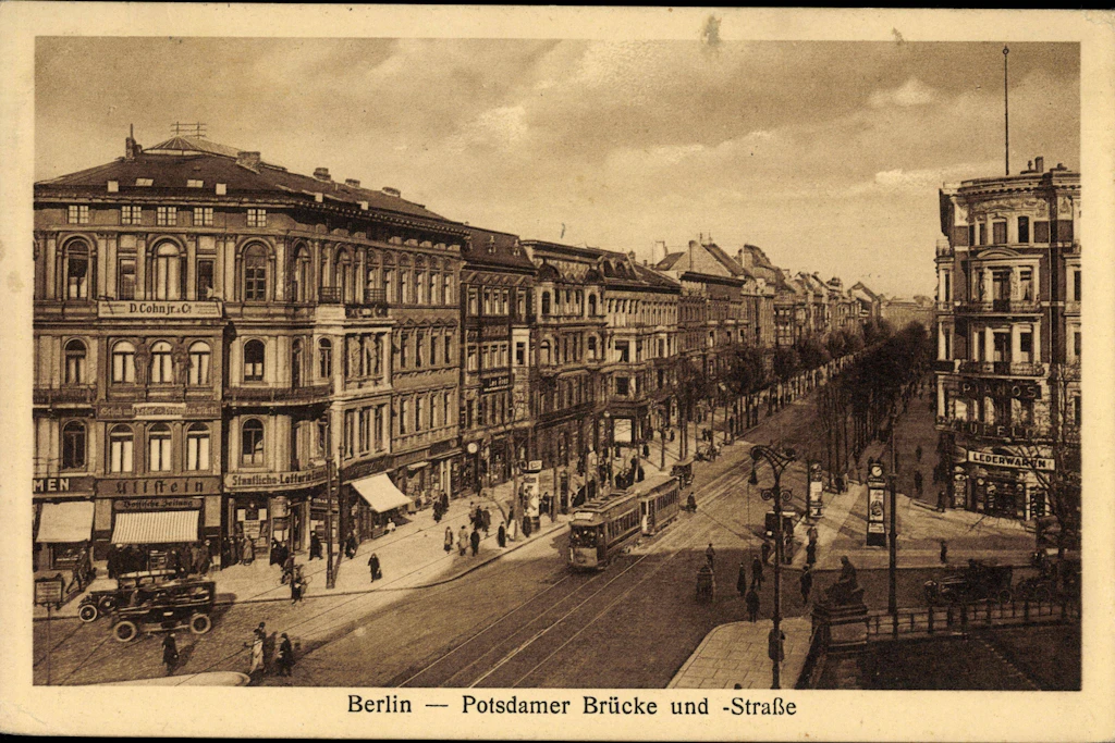 Potsdamer Brücke und Straße im Jahr 1929