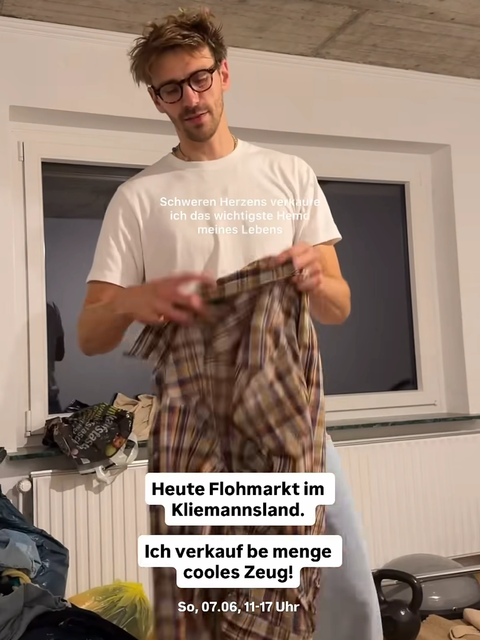Mit dieser Story kündigte Fynn Kliemann am Samstagabend den Flohmarkt im Kliemannsland an.
