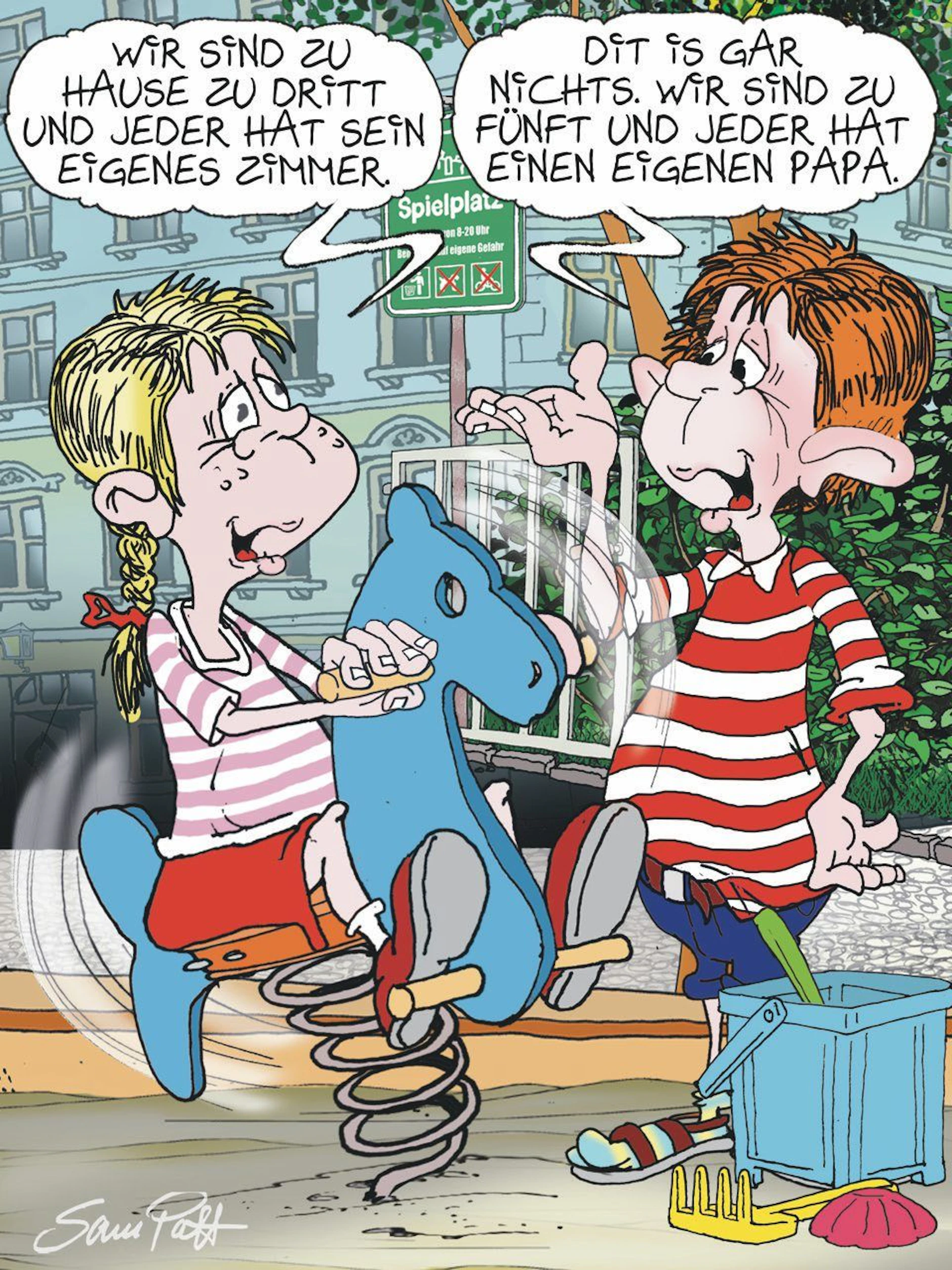 Der Cartoon des Tages fängt jeden Tag den hervorragenden Berliner Humor ein. Unser Zeichner Sam Paff zeichnet Szene, die so oder ähnlich jeden Tag auf Berlins Straßen stattfinden könnten.