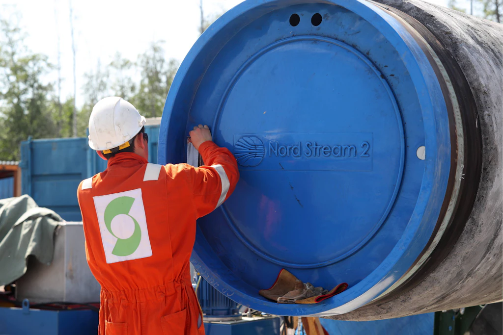 Arbeiter im Juni 2019 auf der Baustelle eines Abschnitts der Erdgasleitung Nord Stream 2 bei Kingisepp, Region Leningrad (Symbolbild)