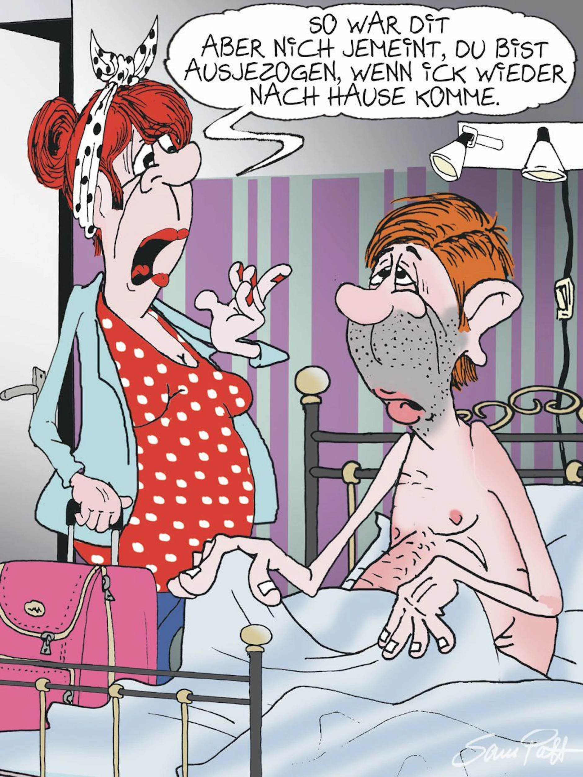 Der Cartoon des Tages erfreut Sie jeden Tag mit dem besonderen Berliner Humor von unserem Zeichner Sam Paff aus Berlin. Er fängt die Berliner Eigenarten für unsere Rubrik Witz des Tages ein.