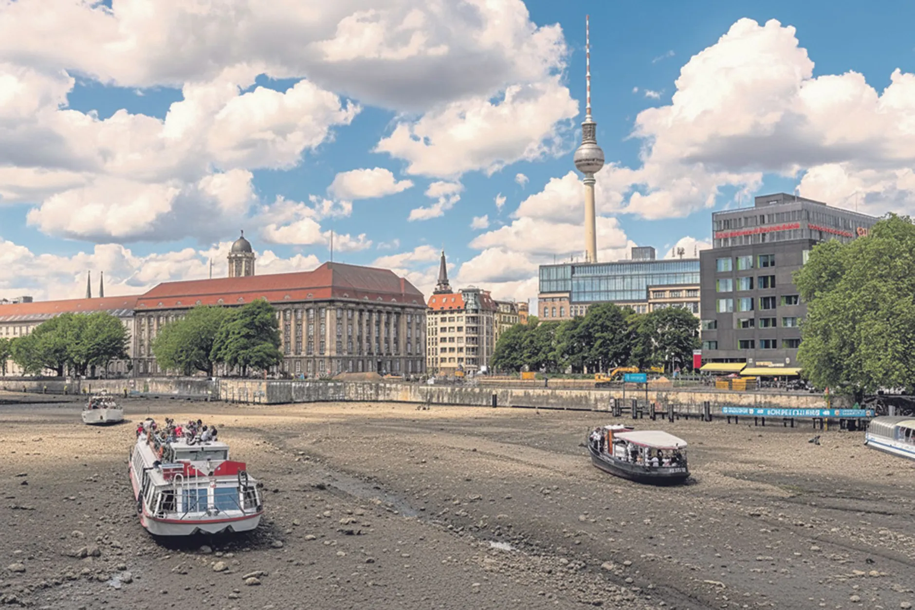So würde eine vollständig ausgetrocknete Spree aussehen.