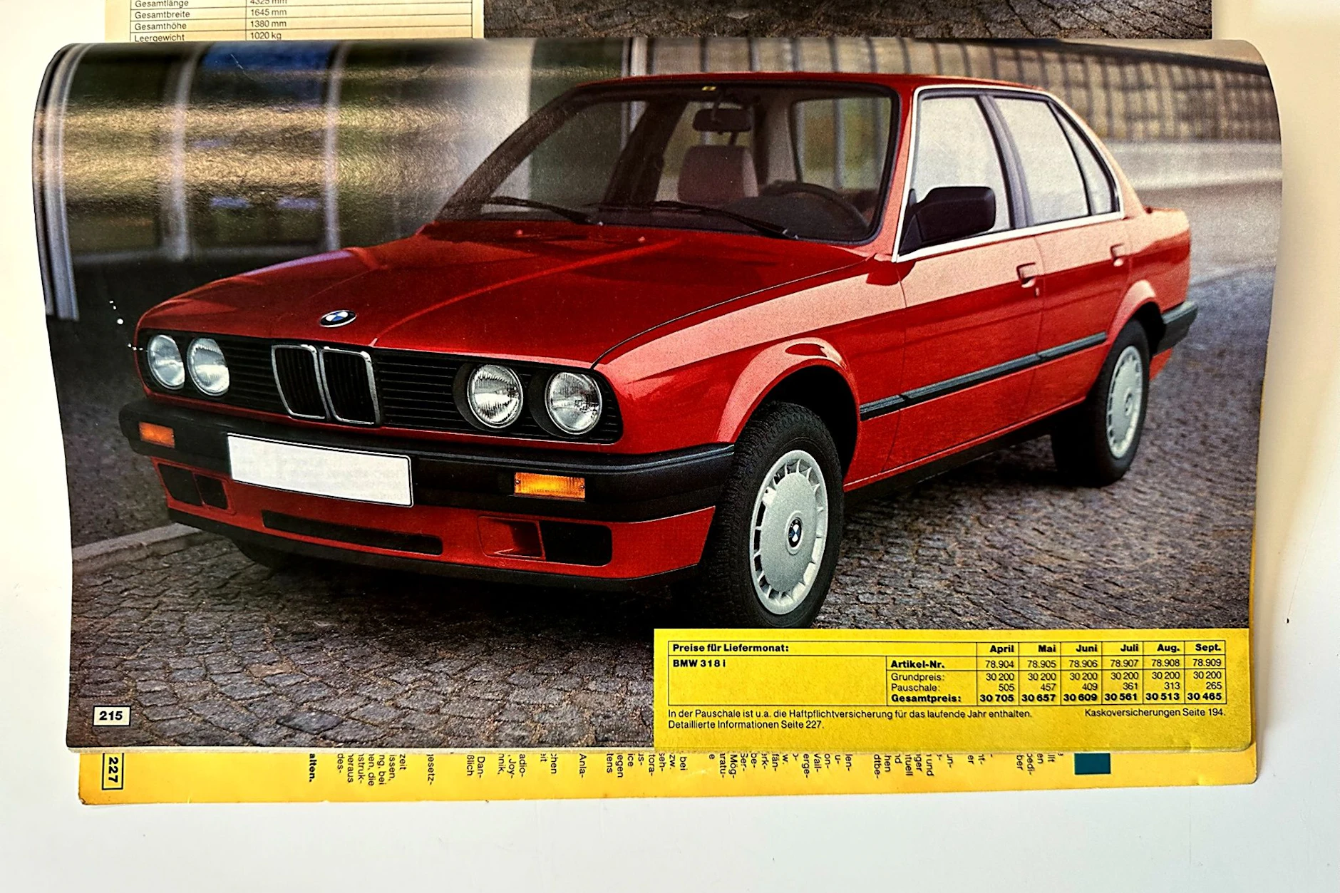 Der teuerste Pkw im Genex-Angebot: ein BMW 318 i für bis zu 30.705 D-Mark.