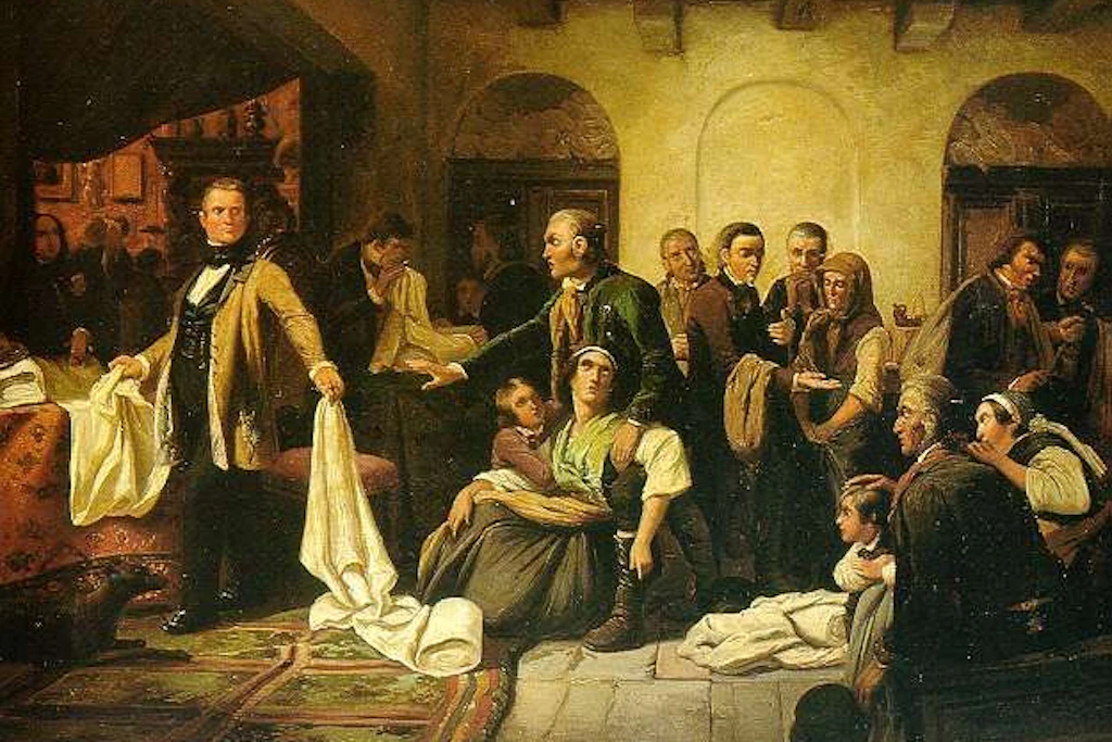 Die schlesischen Weber: Gemälde Carl Wilhelm Hübner, 1846.