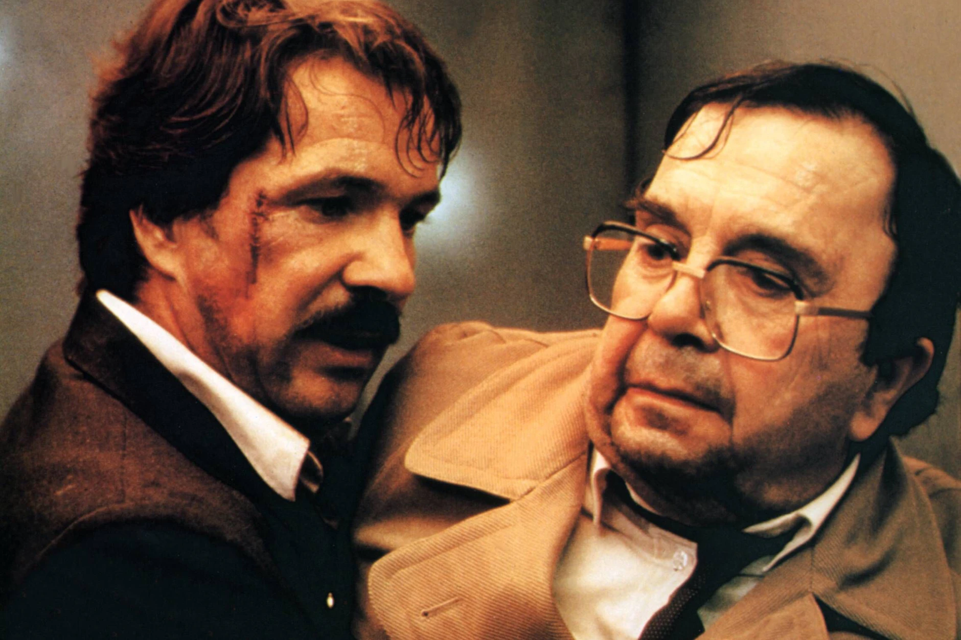 Götz George konnte mehr als nur Schimanski. Hier spielte er mit Wolfgang Kieling in dem Kino-Film „Abwärts“ (1984). Es war einer der vielen Filme für den Götz den Deutschen Filmpreis bekam.