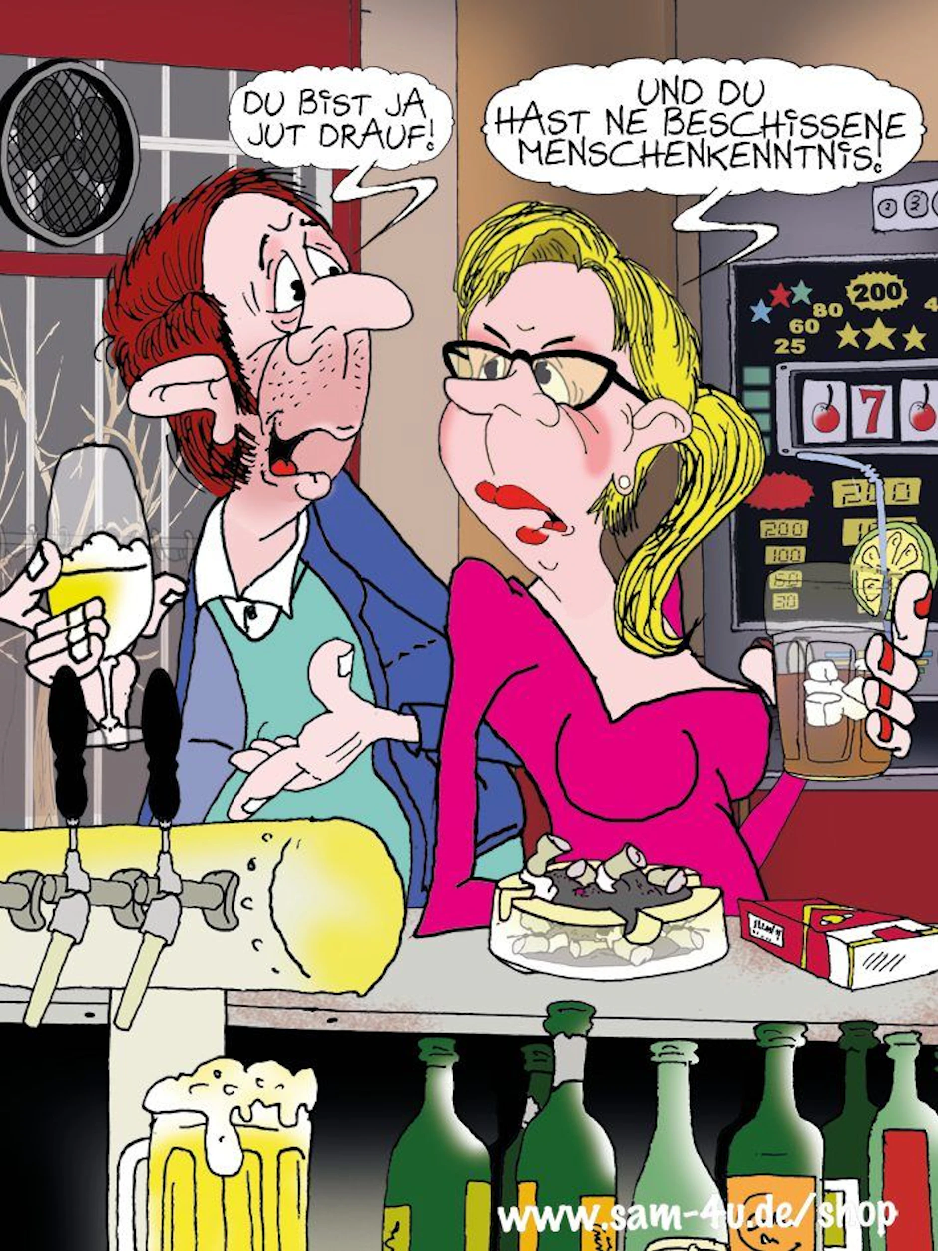 Der Cartoon des Tages kommt jeden Tag von unserem Zeichner Sam Paff aus Berlin. Er schickt Sie mit seinem typischen Berliner Humor in den Tag.