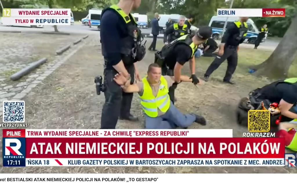 „Deutsche Polizisten gegen polnische Bürger“: Berliner Beamte lösen Demo einer Gelbwesten-Truppe auf