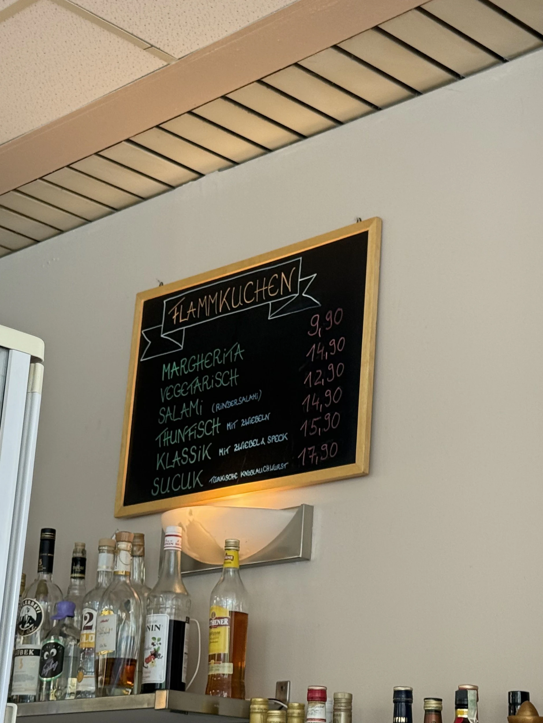 Die Flammkuchen-Preise im Restaurant Seepferdchen sind unschlagbar.