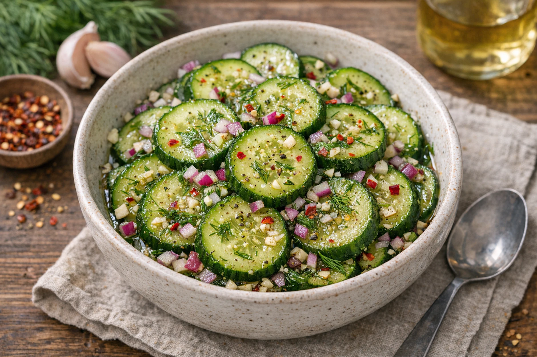 Schüttelgurken sind die perfekte Alternative zum Gurkensalat. Diese besonders feurige Variante heizt Ihnen beim Essen ordentlich ein, schmeckt im Sommer aber gut gekühlt trotzdem besonders genial.