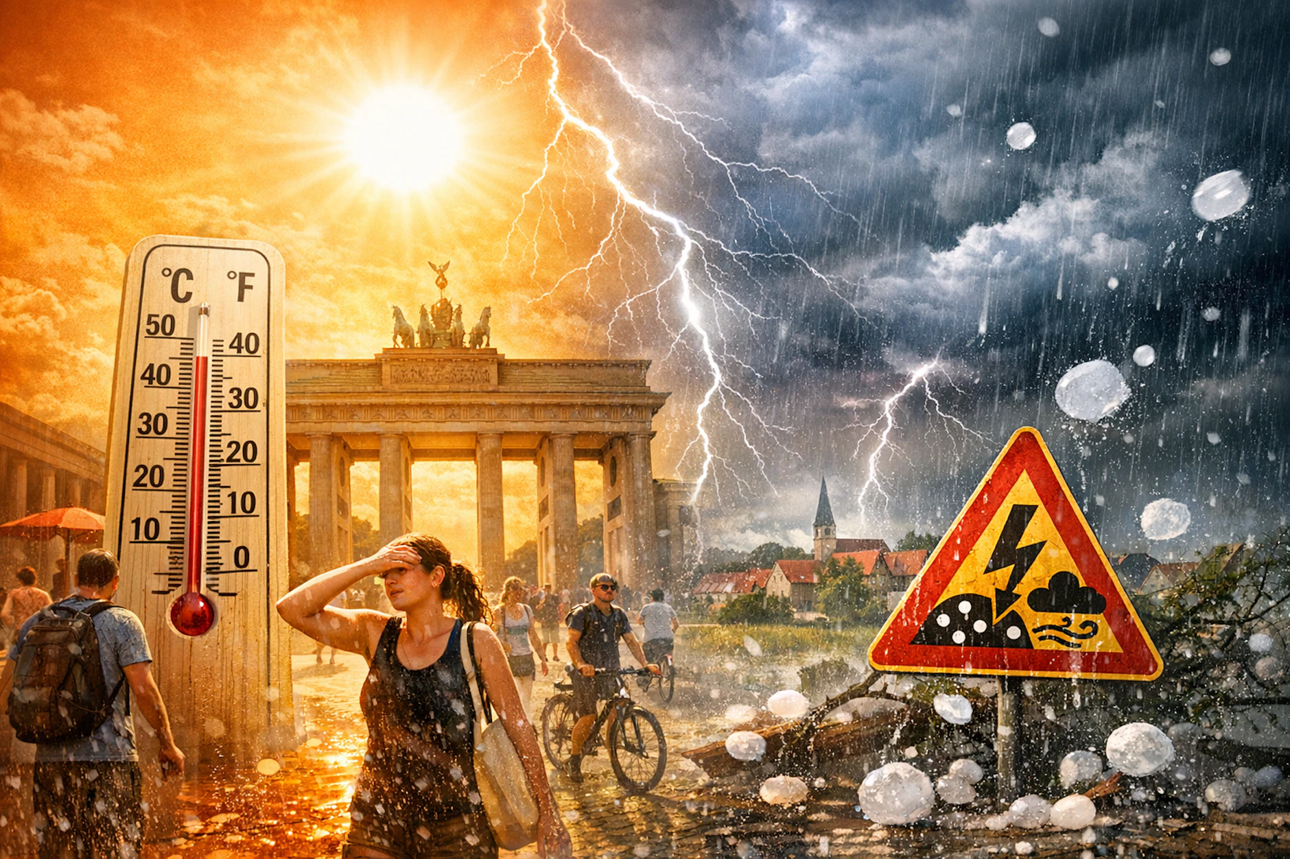 Erst heiß, dann wieder heftige Gewitter: Über die kommenden Tage erwartet weite Teile Deutschlands ein Wetter-Wechselbad. Wir haben den Fahrplan für den Osten.