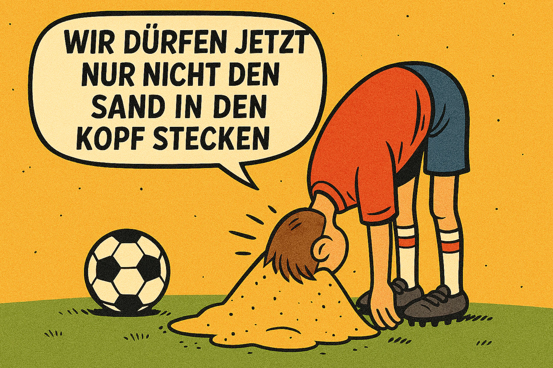 Lothar Matthäus sagte einst: „Wir dürfen jetzt den Sand nicht in den Kopf stecken.“ Vielleicht hatte er es auch anders gemeint.