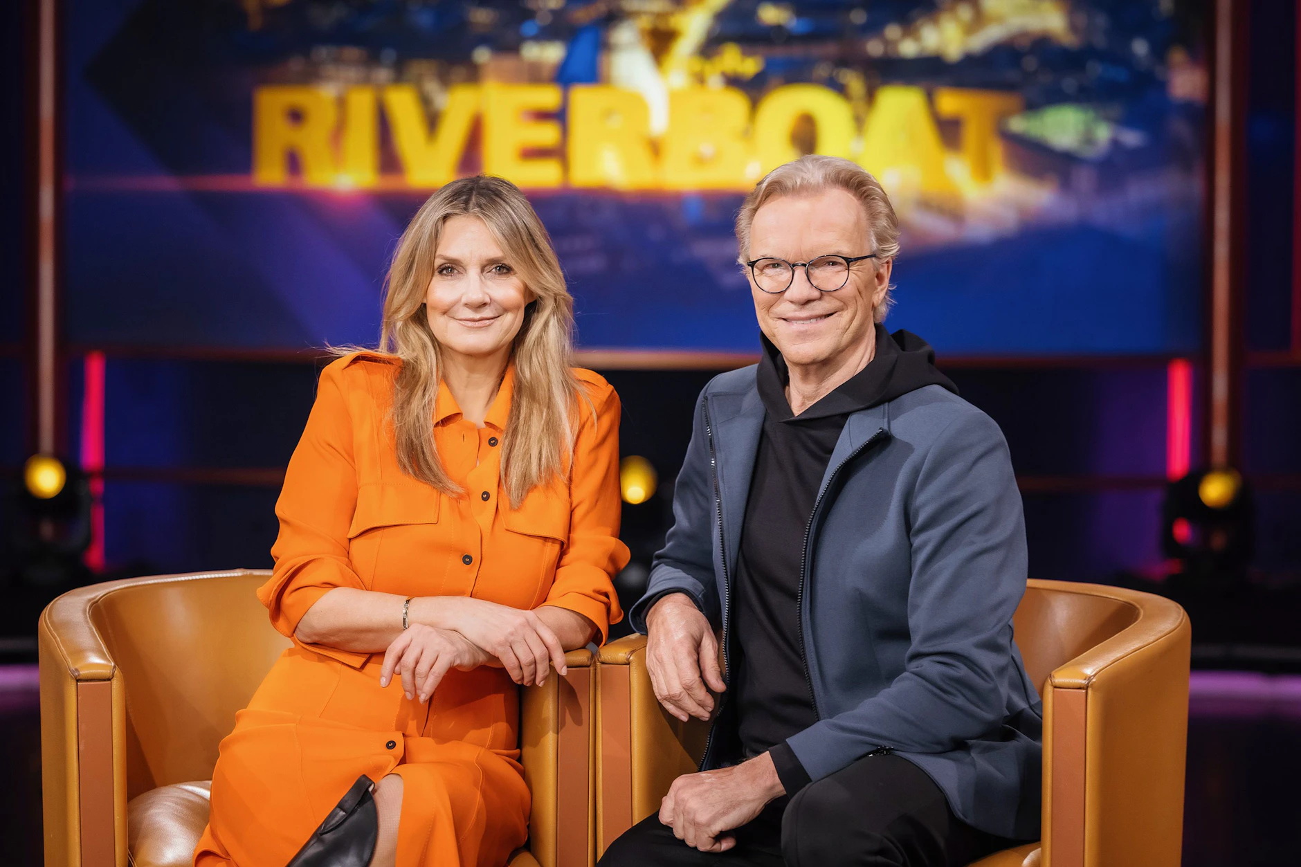 Die Riverboat-Moderatoren Kim Fisher und Wolfgang Lippert.