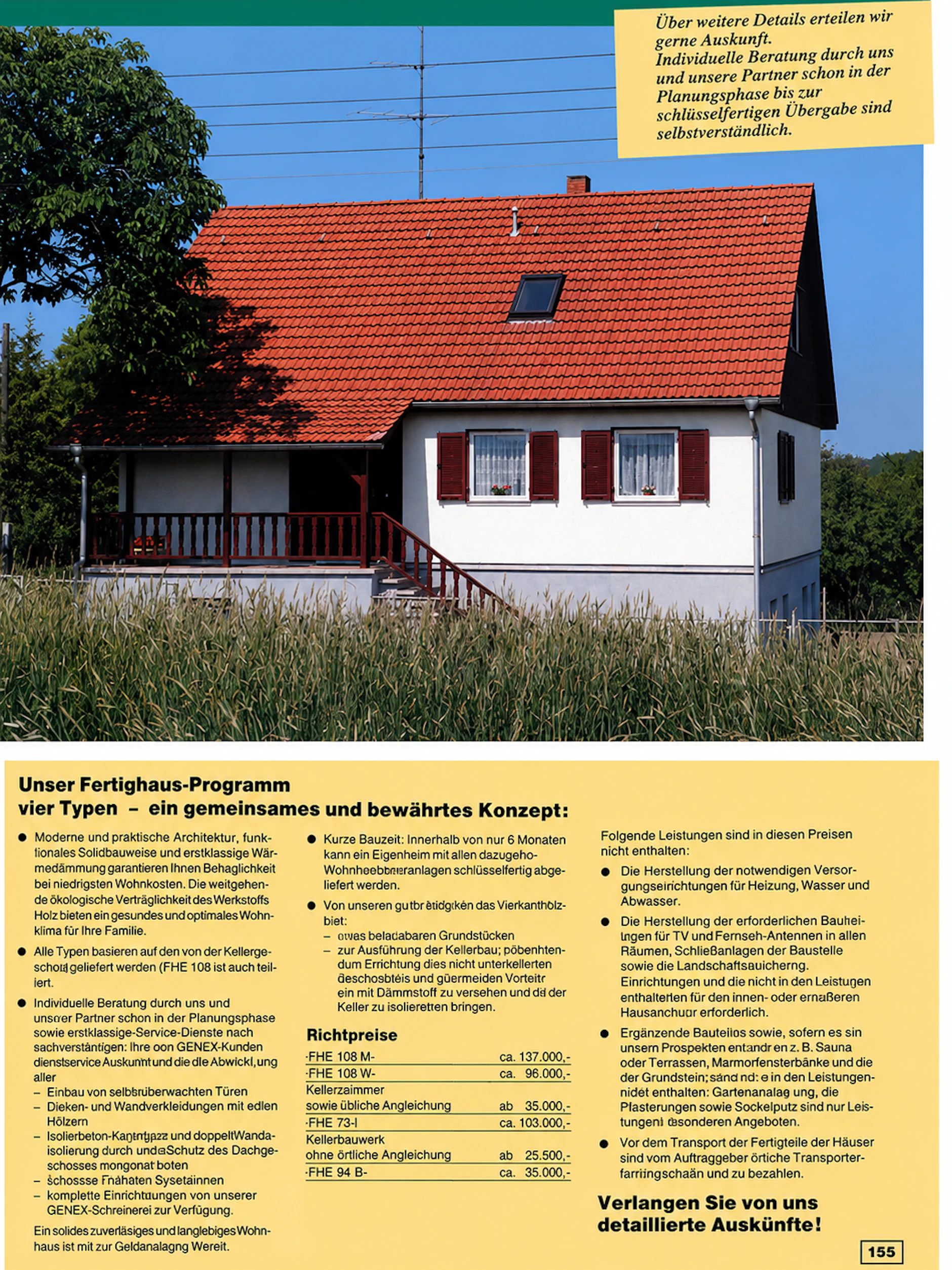 137.000 D-Mark kostete das teuerste Fertighaus im Genex-Katalog 1988. Hergestellt wurde es im VEB Fertighausbau Neuruppin.
