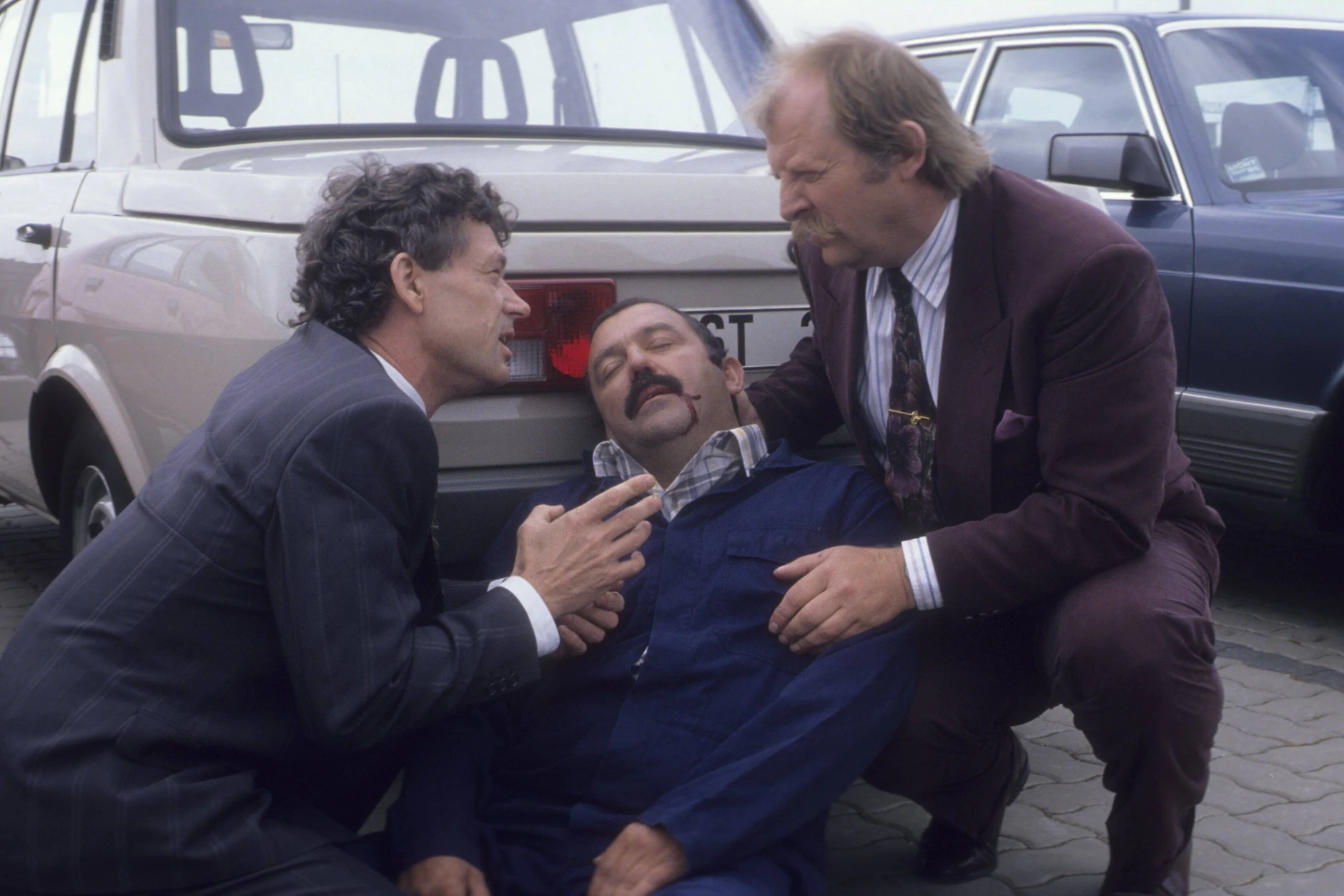 Die Fernsehzuschauer kannten Günter Schubert nicht nur aus dem „Verkehrskompass“, sondern auch aus Serien wie dem Tatort. Hier: Peter Reusse, Günter Schubert und Eberhard Feik.