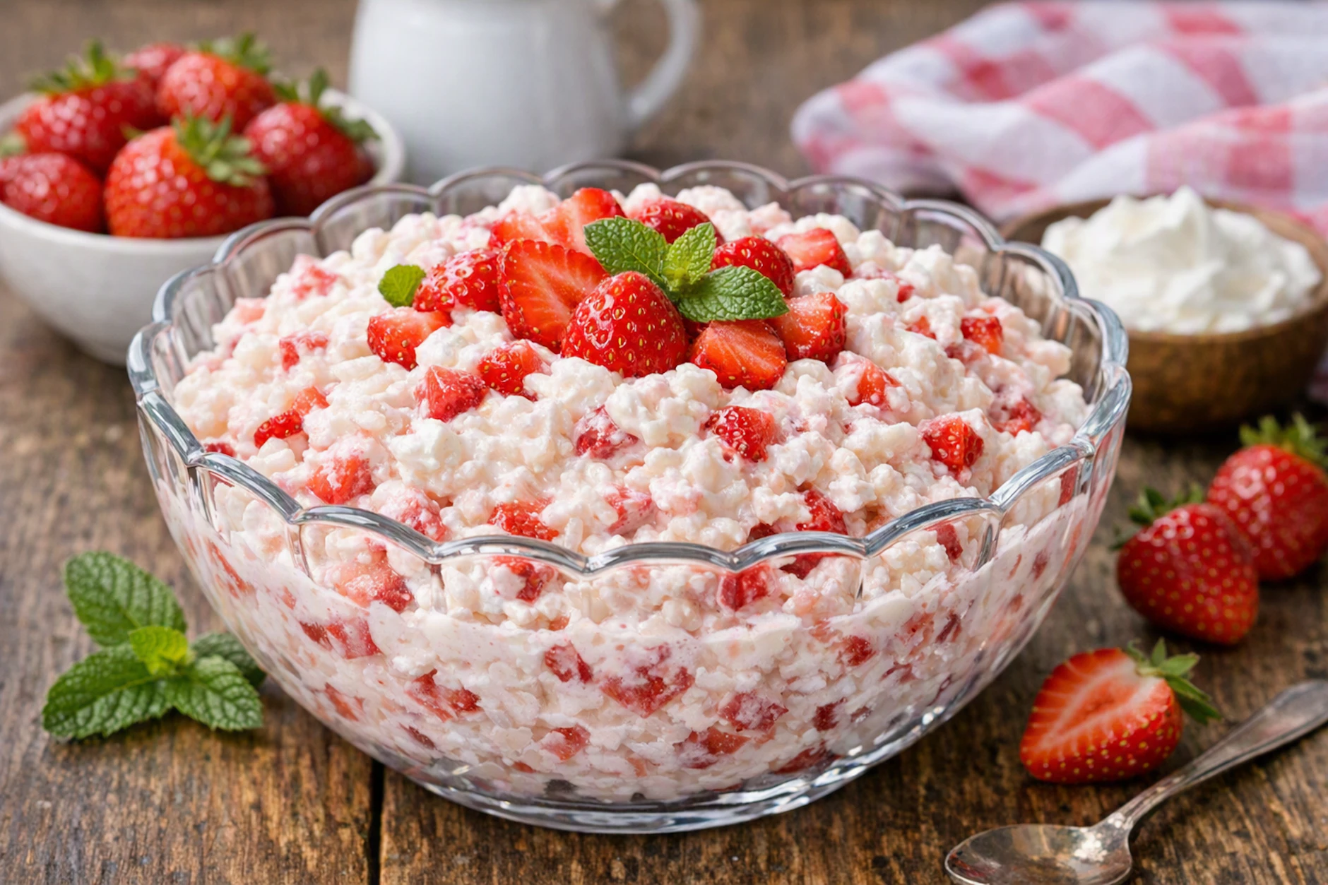 Erdbeer-Reis-Salat ist eine erfrischende Süßspeise mit frischen Erdbeeren und cremigem Milchreis. Probieren Sie das DDR-Rezept mal aus!