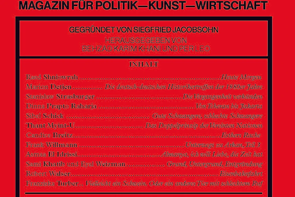 Titelseite Weltbühne 2026-06 deutsch