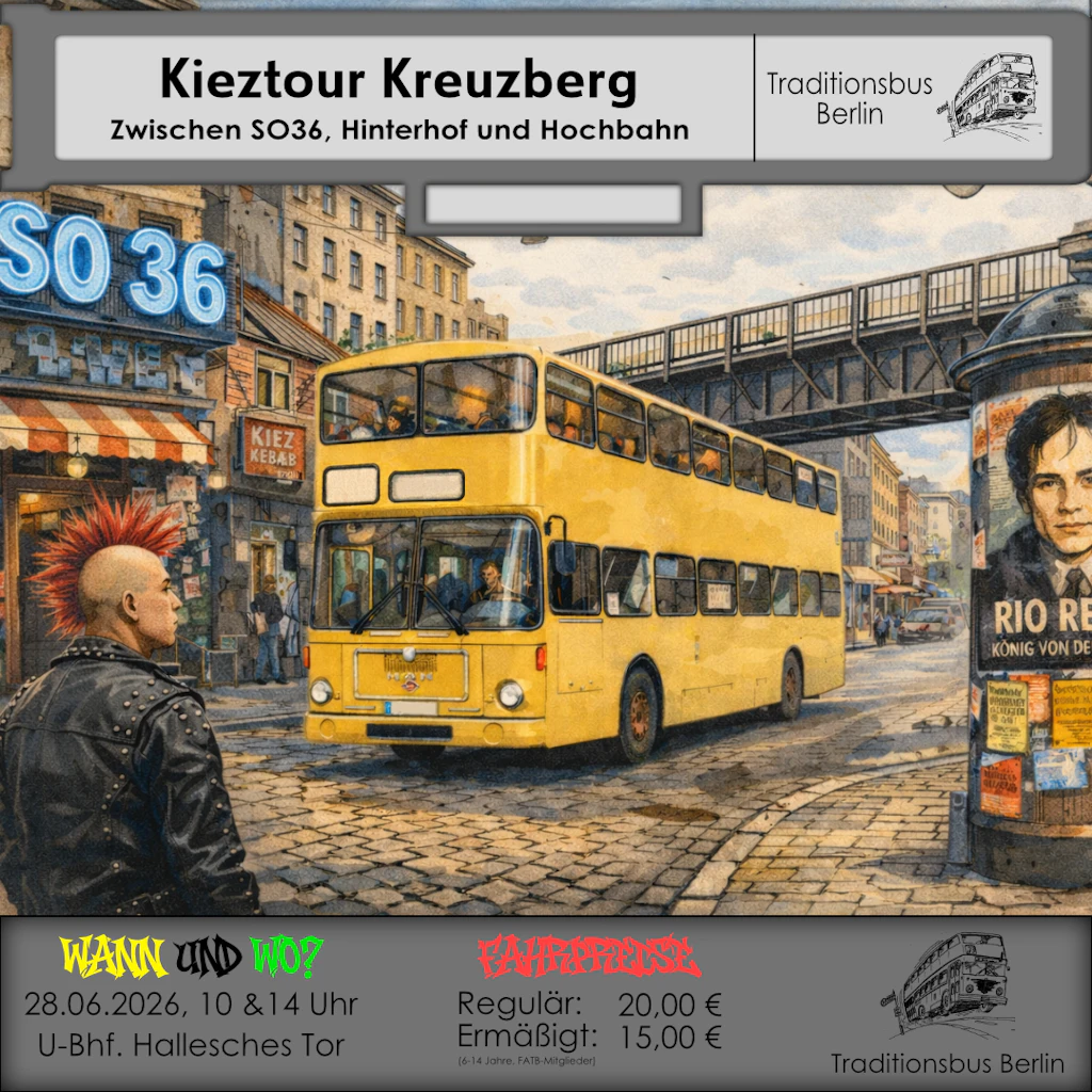 Kreuzberg-Tour mit historischem BVG-Traditionsbus