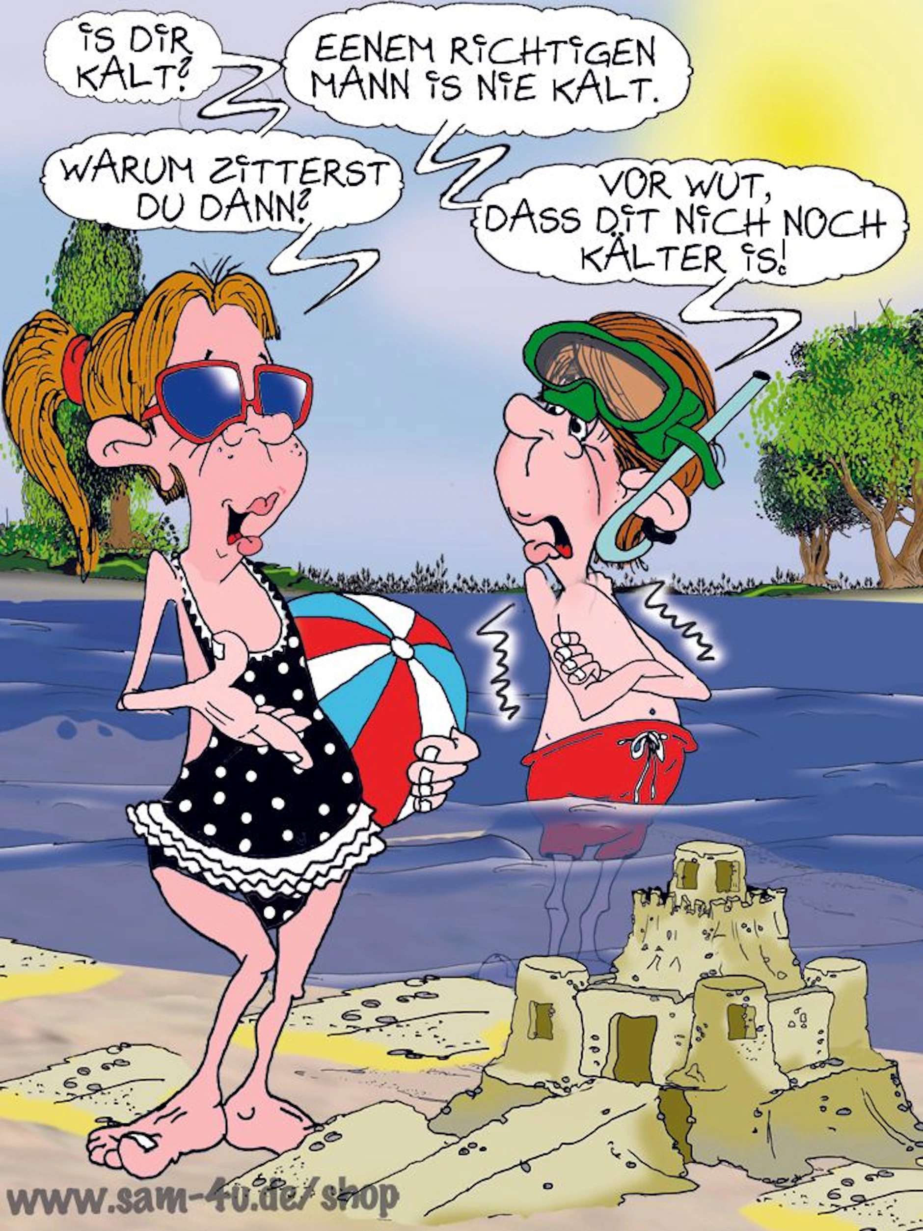 Der Cartoon des Tages kommt jeden Tag von unserem Zeichner Sam Paff aus Berlin. Er bereichert damit jeden Tag unsere Rubrik Witz des Tages.