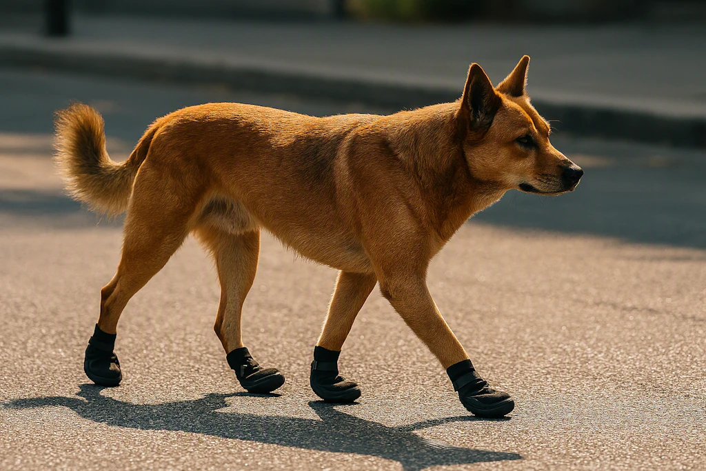 Hundepfoten verbrennen schneller auf dem heißen Asphalt als man denkt.