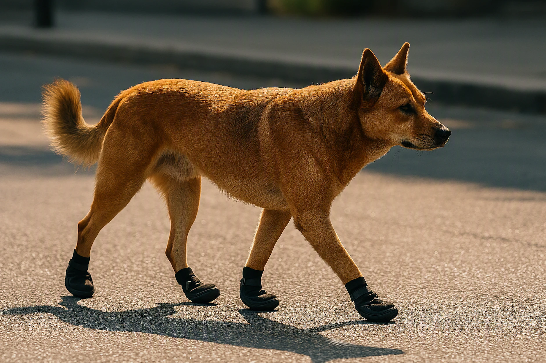 Hundepfoten verbrennen schneller auf dem heißen Asphalt als man denkt.