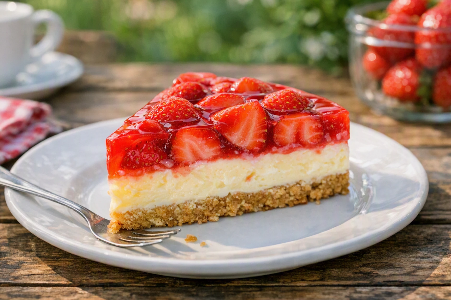 Nichts geht über ein leckeres Stück Erdbeerkuchen! Am heißesten Wochenende des Jahres verraten wir Ihnen, wie Sie den auch ohne Backofen ganz schnell zubereiten.