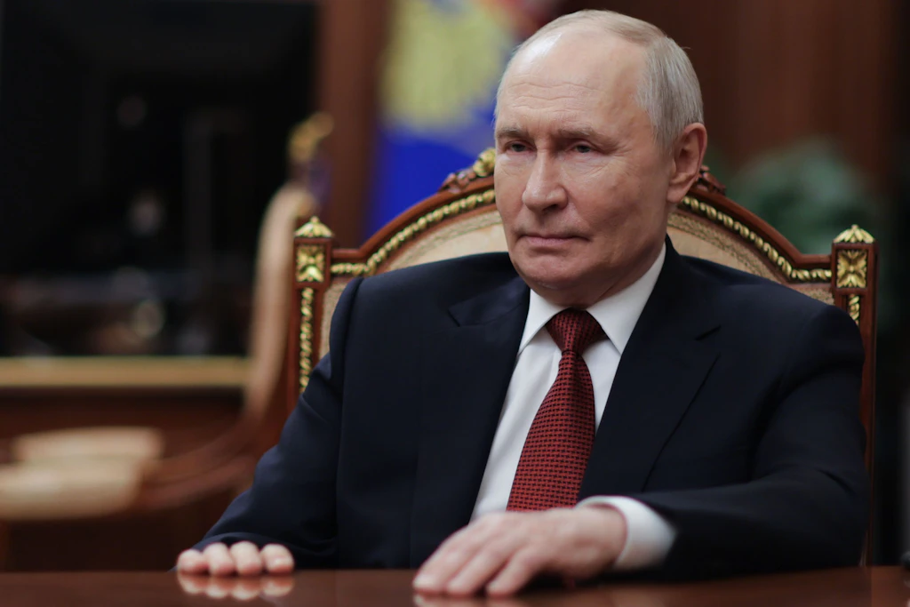 Russlands Präsident Wladimir Putin während eines Interviews im Kreml in Moskau.