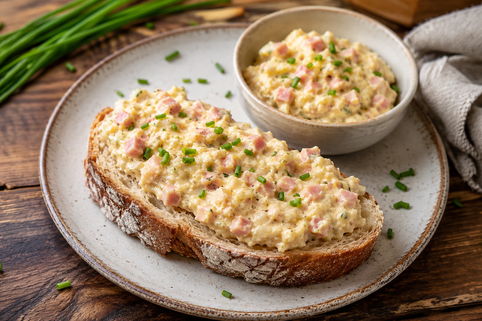 Lcker und deftig: Eieraufstrich nach einem Rezept aus der DDR ist das perfekte Abendbrot. Er wird lauwarm serviert und passt damit auch an heißen Sommertagen sehr gut!