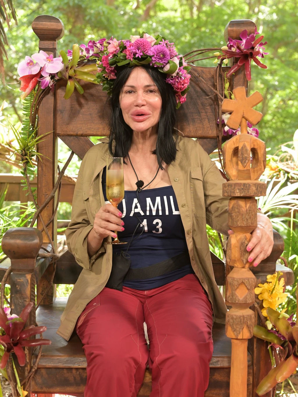 Djamila Rowe bei ihrem Sieg im Dschungelcamp 2023.