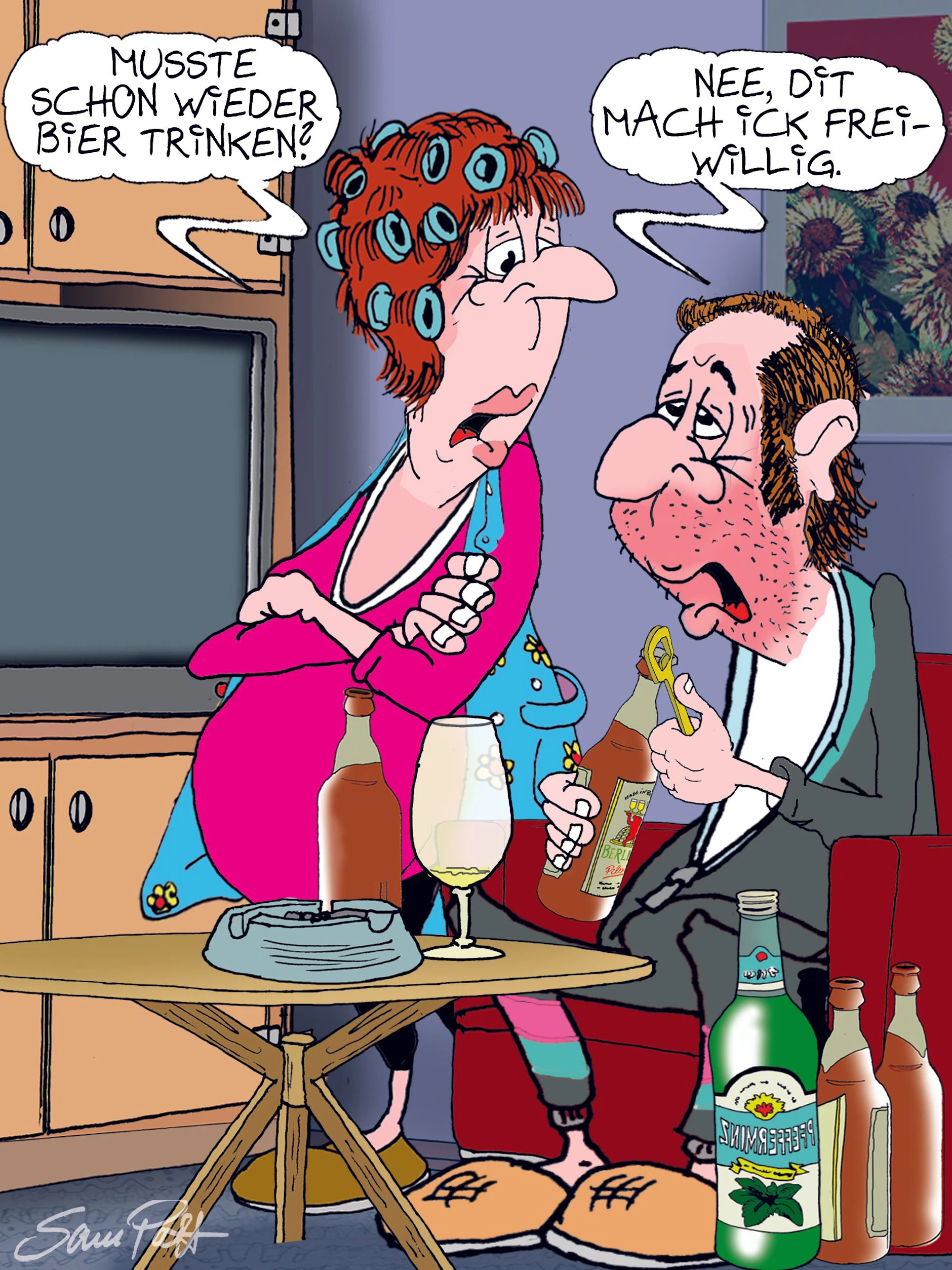Unser Zeichner Sam Paff aus Berlin geglückt Sie in der Rubrik Witz des Tages jeden Tag mit seinem Cartoon des Tages.
