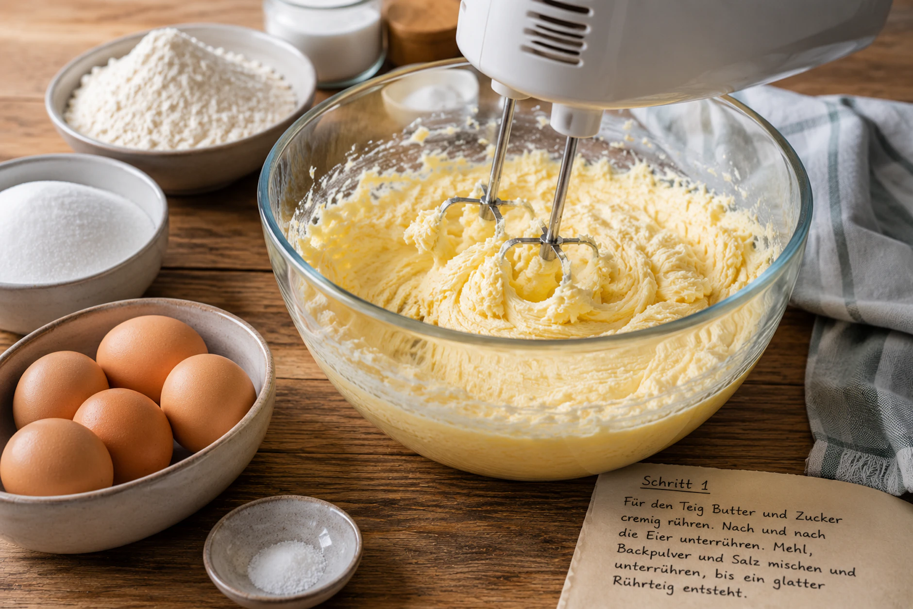 Der Teig, aus dem der Boden für den Puddingkuchen mit Schokoladenguss gemacht wird, ist ein einfacher Rührteig. Den bekommen auch alle hin, die nicht so gern backen!