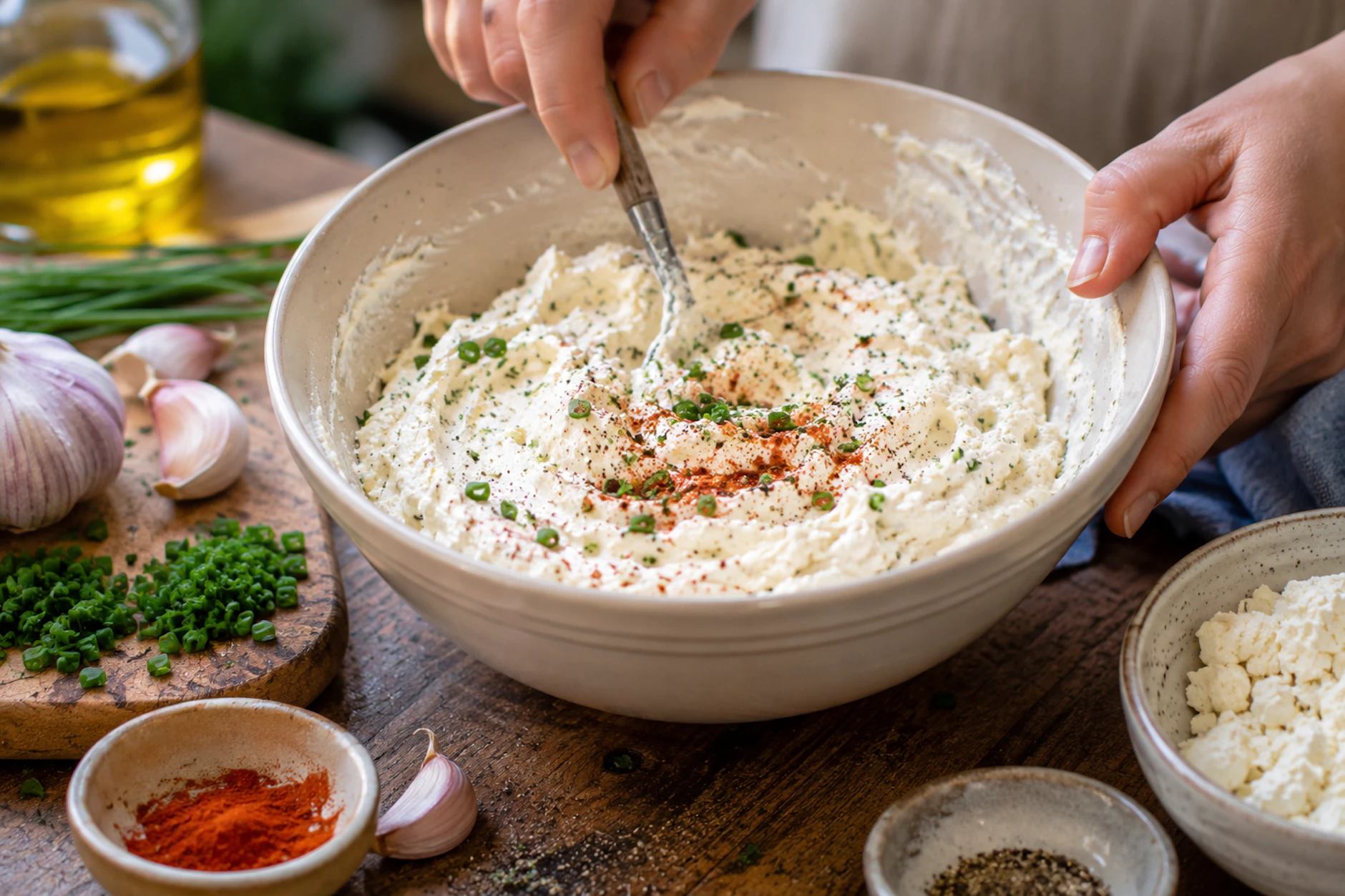 Die Knoblauch-Feta-Creme ist sehr schnell zubereitet. In fünf Minuten ist der geniale Aufstrich fertig. Und wir versprechen Ihnen schon jetzt, dass Sie die Creme immer wieder zubereiten werden!