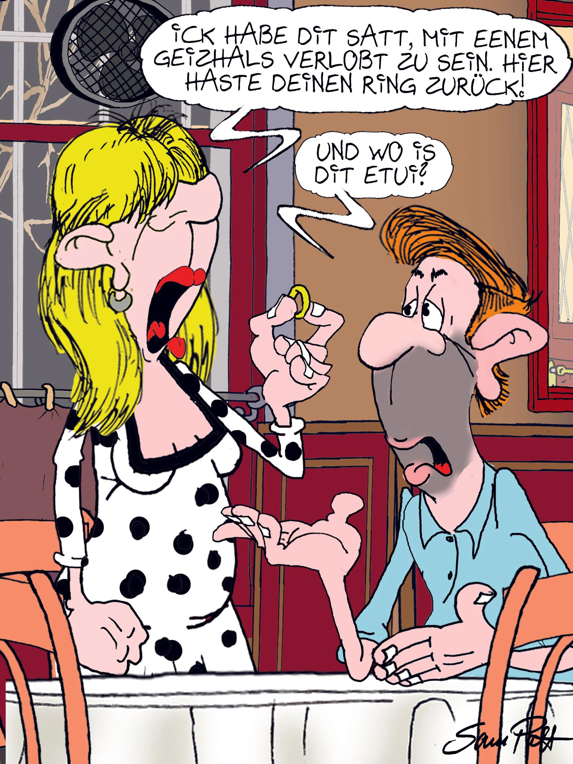 Unser Zeichner Sam Paff fängt jeden Tag den tollen Berliner Humor in der Rubrik Witz des Tages ein. Auch am Samstag gehört sein Cartoon des Tages bei uns zum Programm!