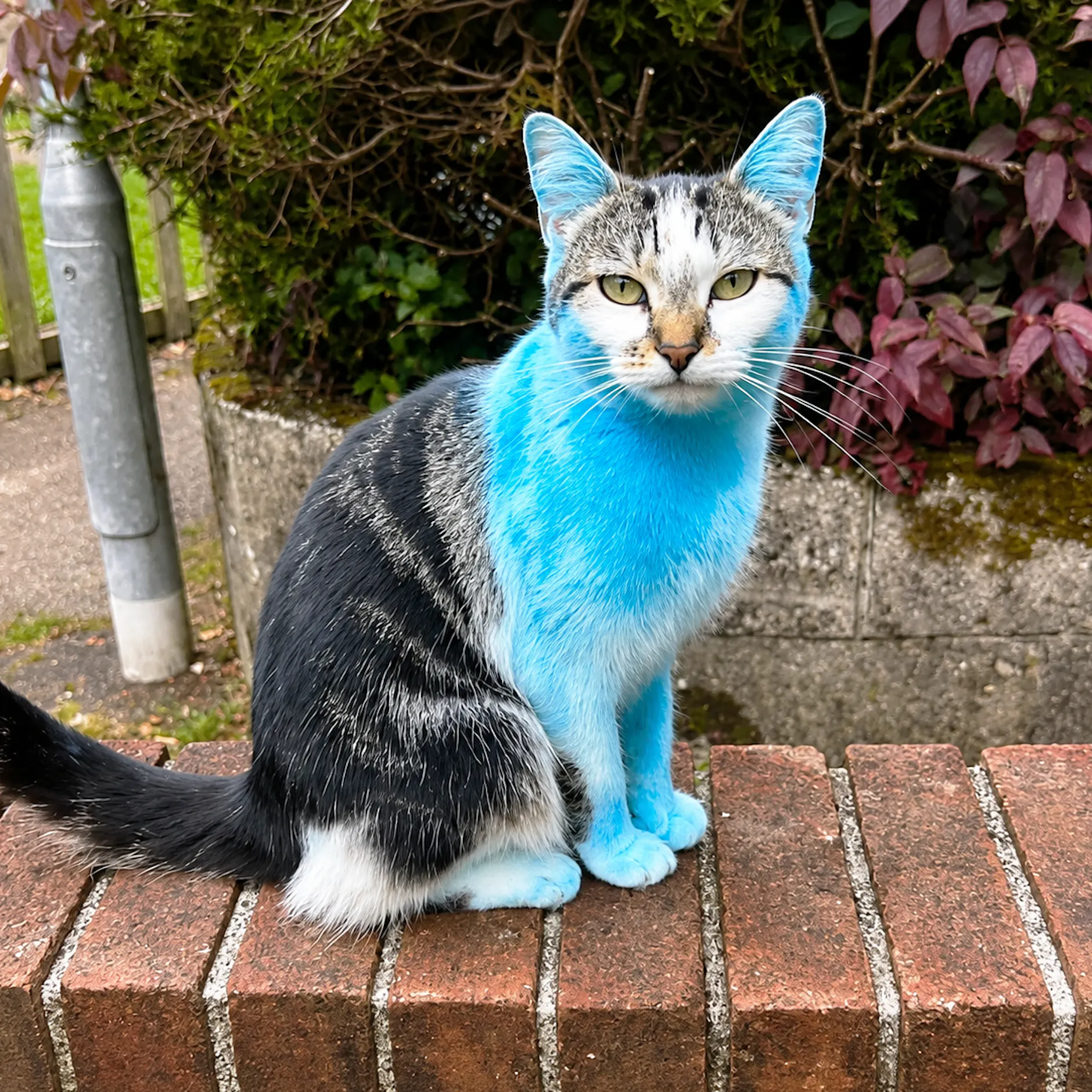 Katze kommt plötzlich blau heim! Was mit ihr passiert ist, ist so witzig