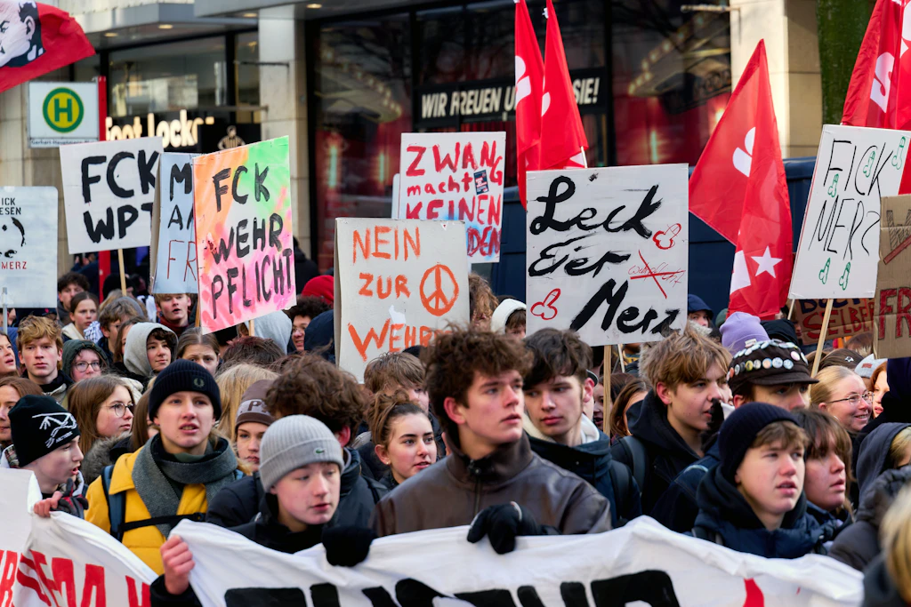 Schüler bei vergangenen Schulstreiks.