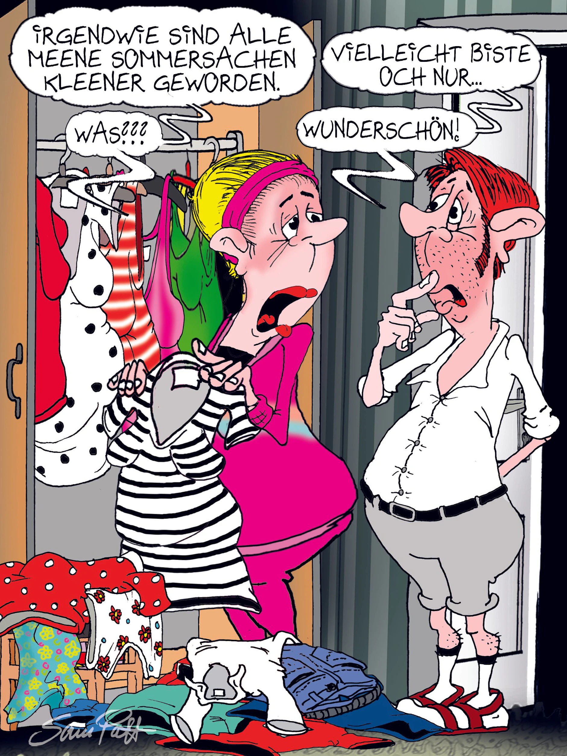 Der Cartoon des Tages kommt jeden Tag von unserem Zeichner Sam Paff aus Berlin. Er fängt den Berliner Humor auf besondere Weise ein.