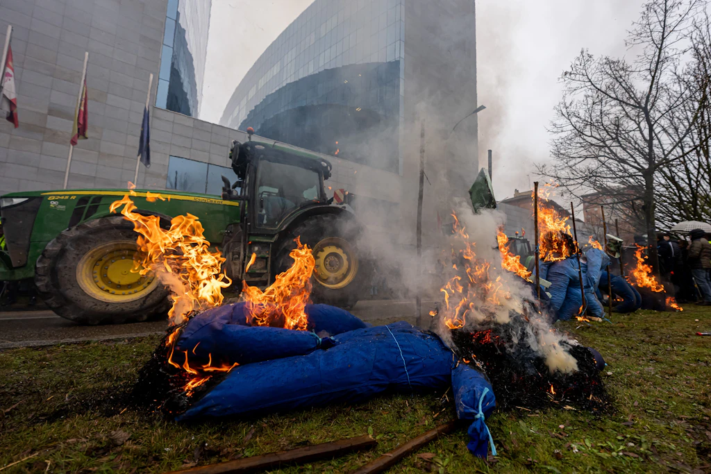 Ein Protest aus Spanien: Europäische Bauern protestierten im Frühjahr gegen das Mercosur-Abkommen.