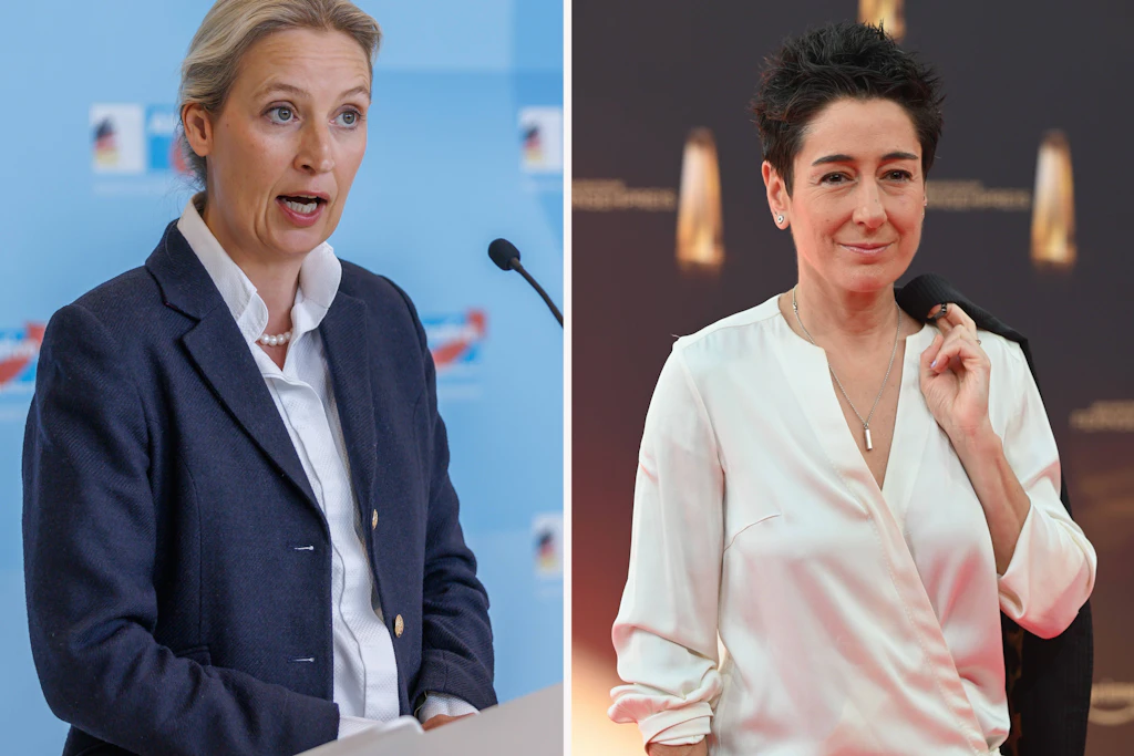 Lieferten sich neun Minuten lang einen hitzigen Schlagabtausch: Alice Weidel und Dunja Hayali