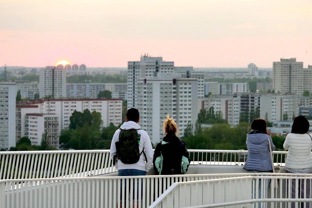 Blick auf Wohngebiete in Marzahn-Hellersdorf.