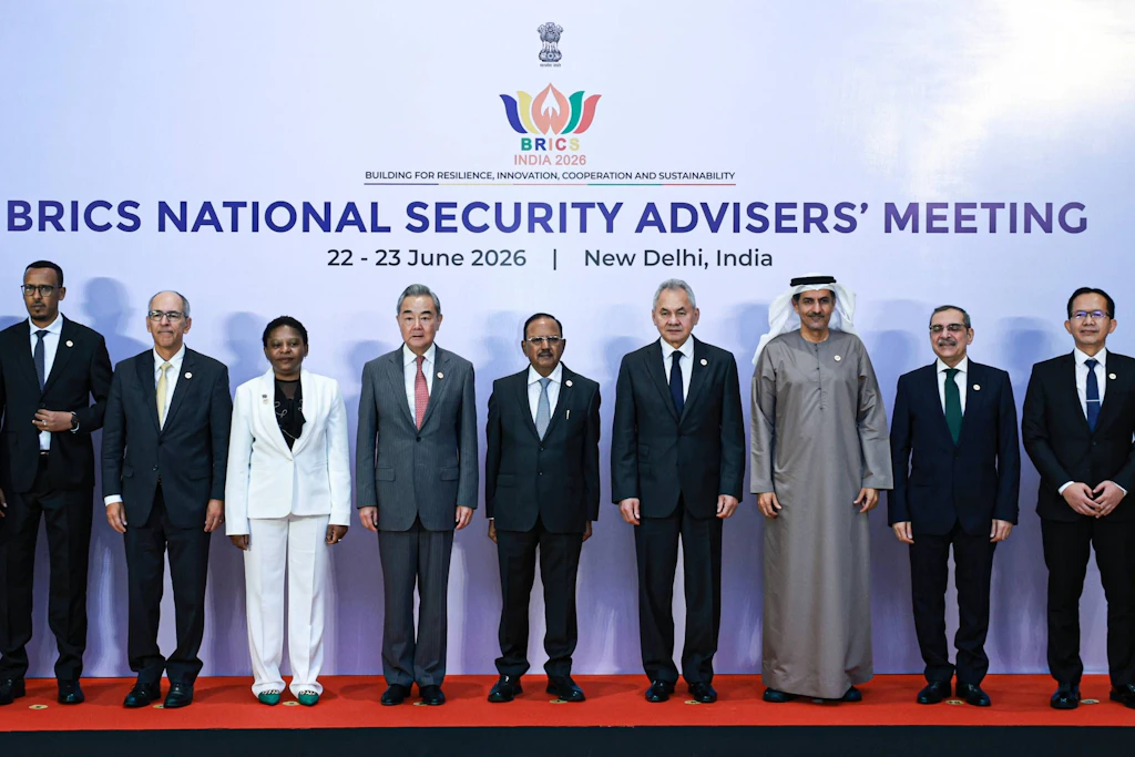 Sicherheitstreffen der Brics in Neu-Delhi: Führende Vertreter der Mitgliedstaaten beraten über die geopolitischen Folgen des Iran-Kriegs.