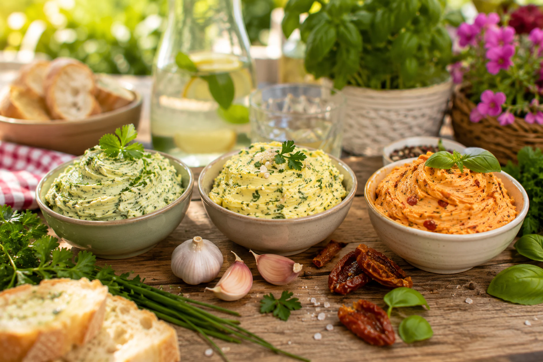 Sie sind die Stars auf jedem Grillbuffet: Kräuterbutter, Tomatenbutter und Knoblauchbutter verfeinern das Fleisch, lassen sich aber auch auf Brot prima genießen.