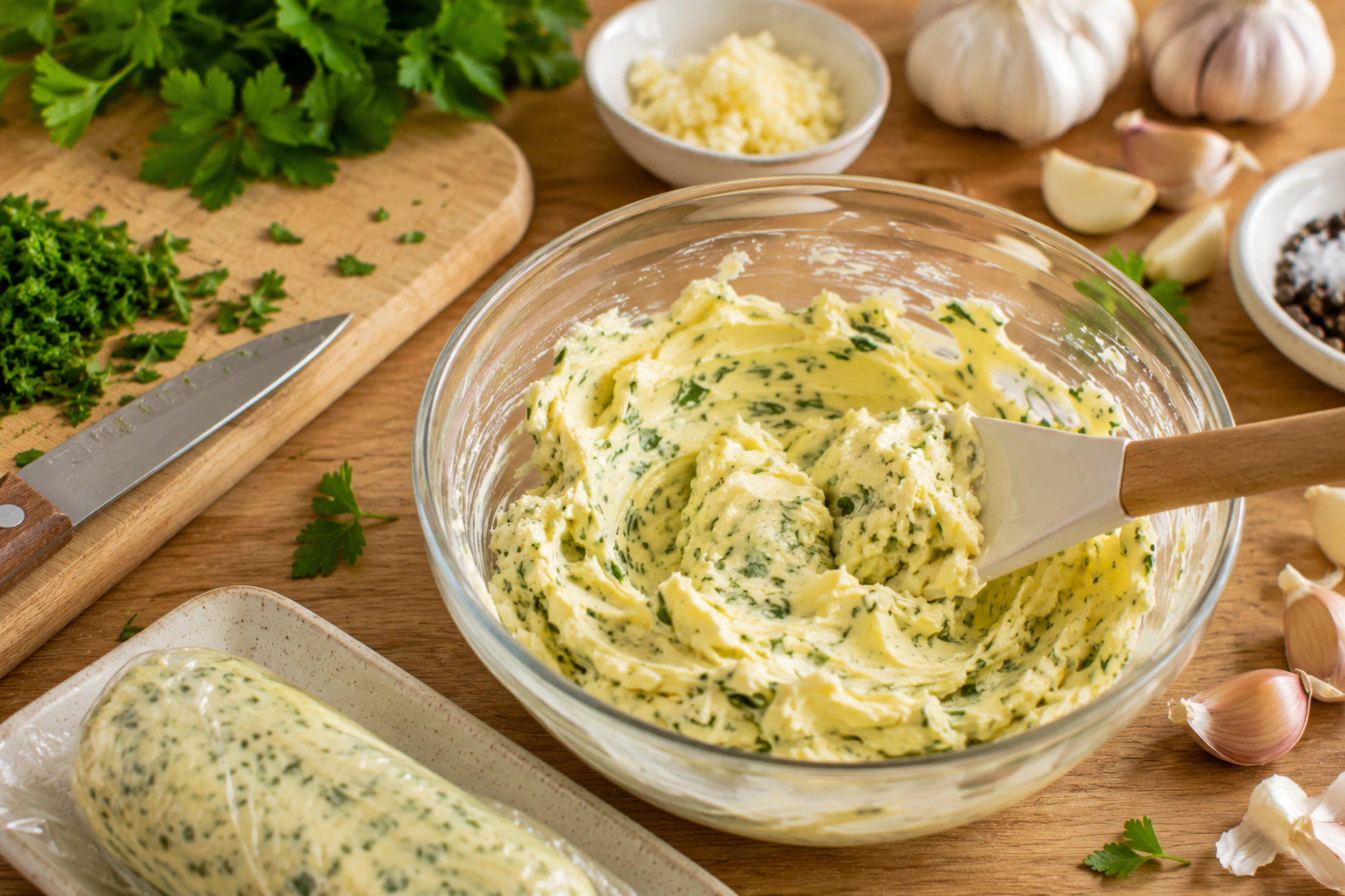 Knoblauchbutter ist besonders würzig und ein Genuss für alle, die die Knollen gern essen.